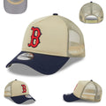 Boston Red Sox Trucker Cap with Mesh Back ¨C Beige and Navy Blue