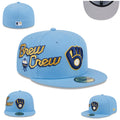 Milwaukee Brewers ¡°Brew Crew¡± Hat with Gray Undervisor ¨C Light Blue