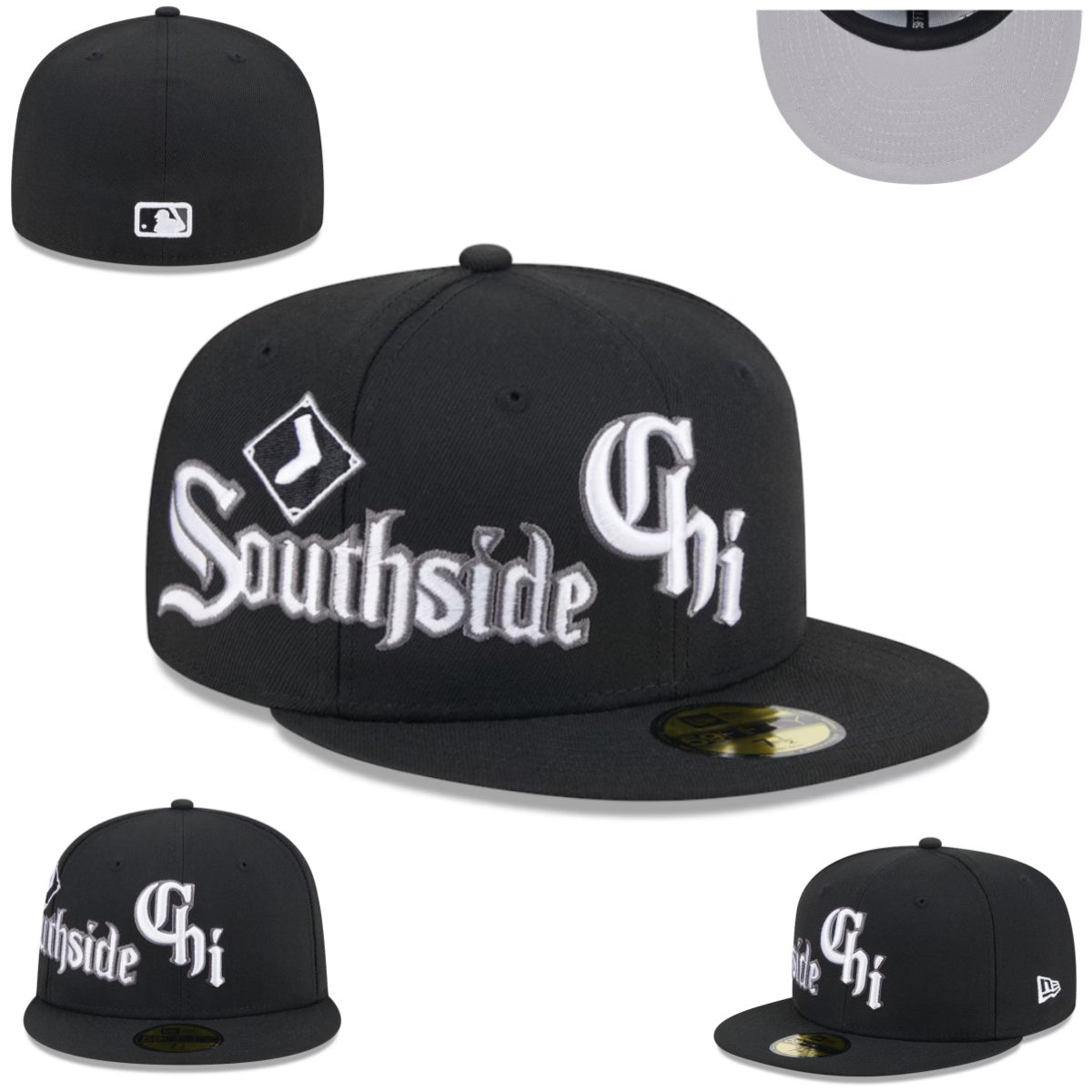 Chicago White Sox ¡°Southside Chi¡± Hat with Gray Undervisor ¨C Black