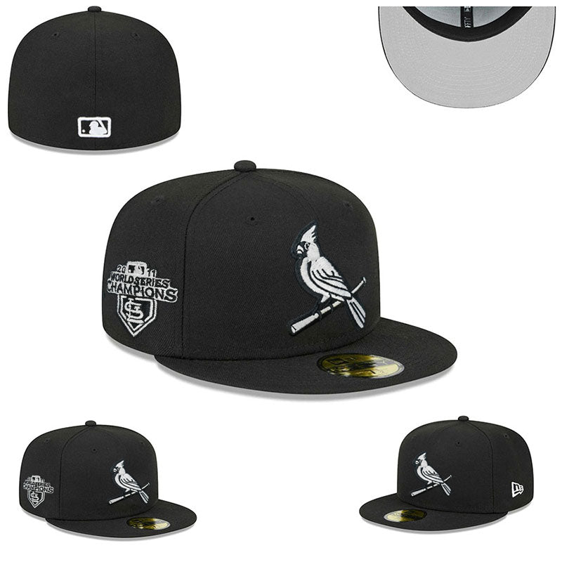 St. Louis Cardinals 2011 World Series Champions Hat with Gray Undervisor ¨C Black