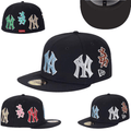New York Yankees Multicolor Logo Hat with Embroidered Side Details ¨C Black