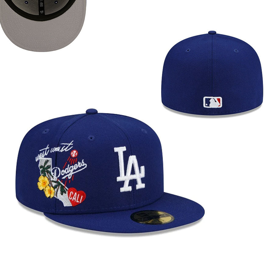 Los Angeles Dodgers ¡°West Coast Cali¡± Fitted Cap ¨C Navy Blue with California Embroidery