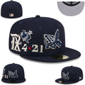 Texas Rangers ¡°4?21¡± Commemorative Navy Fitted Cap