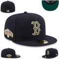 Boston Red Sox 100th Anniversary Fitted Hat ¨C Navy with Gold Embroidery and Green Under-Visor