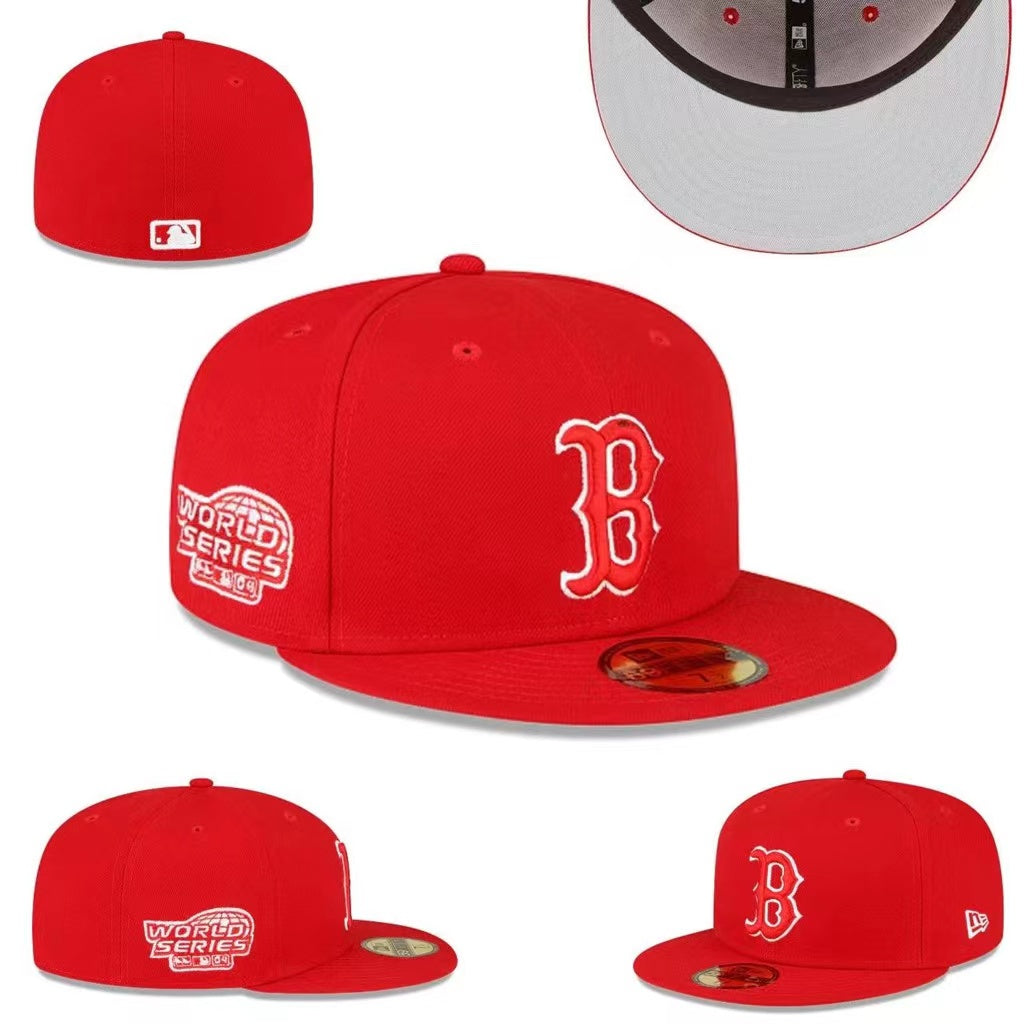 Boston Red Sox World Series Fitted Hat ¨C Bright Red with Championship Patch