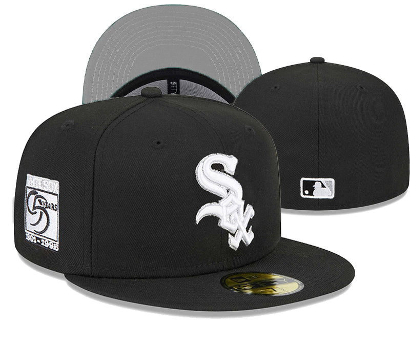 Chicago White Sox 95th Anniversary Fitted Hat ¨C Black with Commemorative Patch
