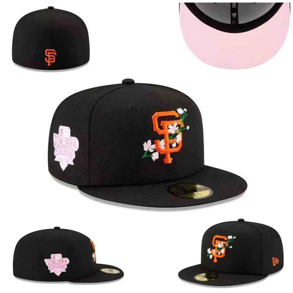 San Francisco Giants Floral-Embroidered World Series Hat with Pink Undervisor ¨C Black
