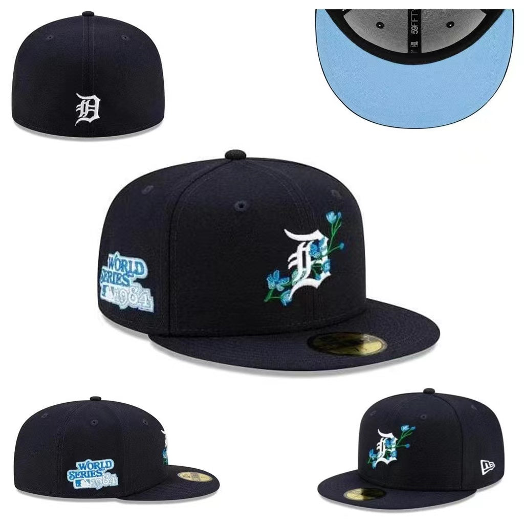 Detroit Tigers Floral-Embroidered 1984 World Series Hat with Blue Undervisor ¨C Navy Blue