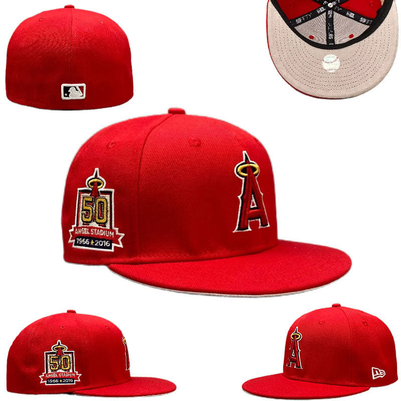 Los Angeles Angels 50th Anniversary Angel Stadium Hat with Beige Undervisor ¨C Red