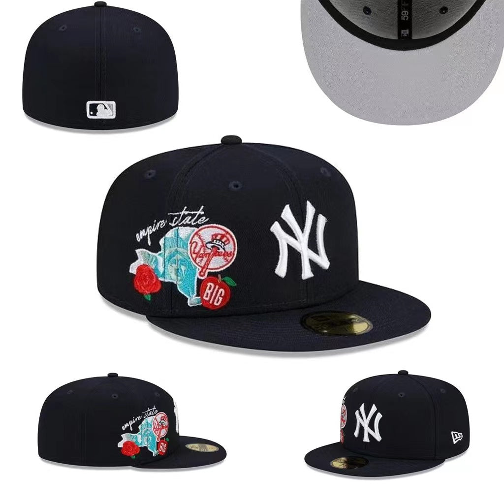 New York Yankees ¡°Empire State Big Apple¡± Hat with Gray Undervisor ¨C Navy Blue