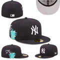 New York Yankees Fitted Hat with Statue of Liberty Embroidery ¨C Black