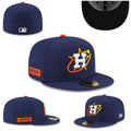 Houston Astros Fitted Hat with Retro Orbit Logo and Black Underbrim ¨C Navy Blue