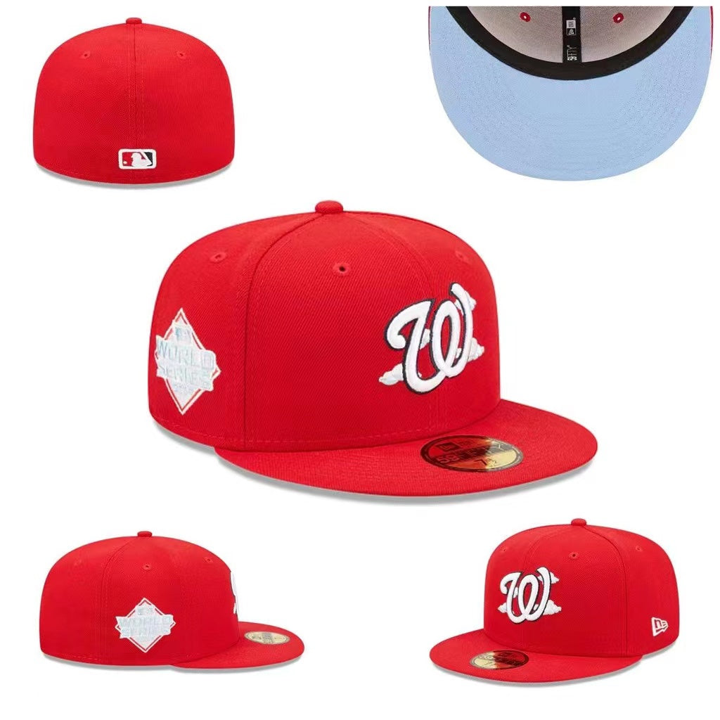 Washington Nationals World Series Fitted Hat with Light Blue Underbrim ¨C Red
