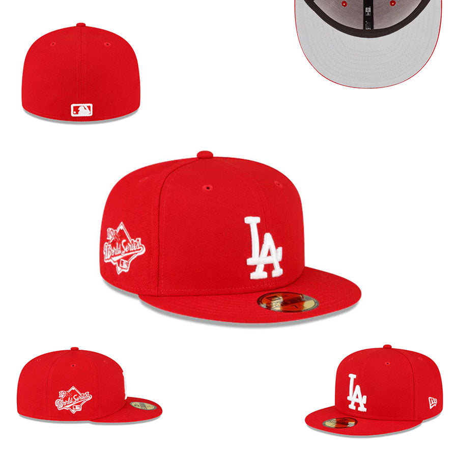 Los Angeles Dodgers 1988 World Series Fitted Hat with Gray Underbrim ¨C Red