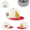 Los Angeles Dodgers 2020 World Series Champions Fitted Hat with Mexican Flag Detail ¨C White and Red