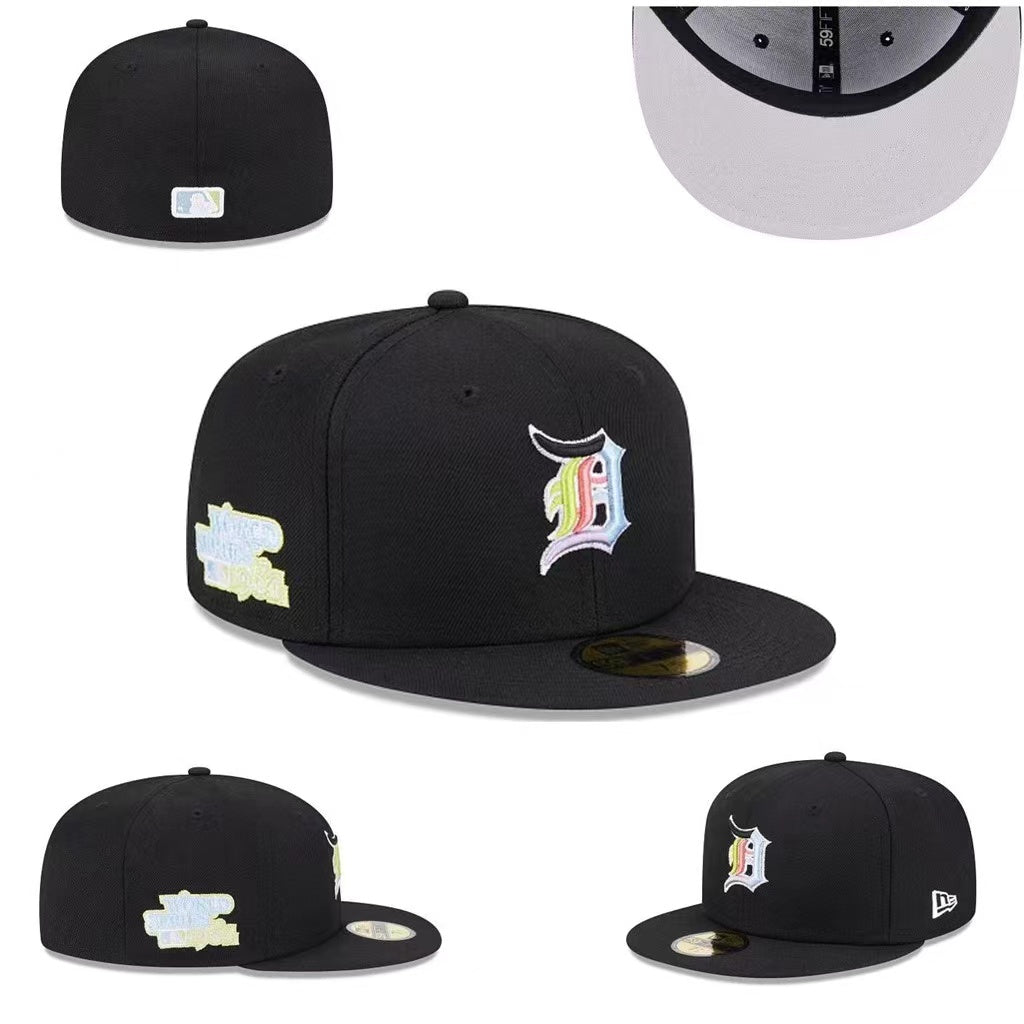 Detroit Tigers Custom Fitted Hat with Multicolor Logo and Gray Underbrim ¨C Black