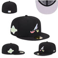 Atlanta Braves Custom Fitted Hat with Pastel Multicolor Logo and Gray Underbrim ¨C Black