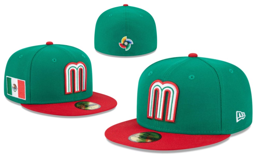 Mexico World Baseball Classic 59FIFTY Fitted Hat ¨C Green and Red with Flag Patch