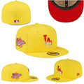 Los Angeles Dodgers World Series 59FIFTY Fitted Hat ¨C Vibrant Yellow with Red Underbill