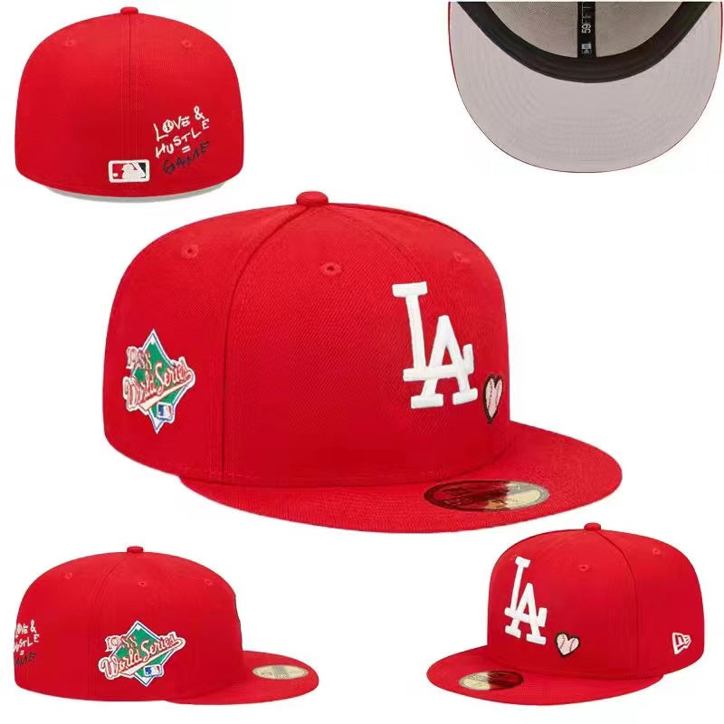 Los Angeles Dodgers Love & Hustle 1959 World Series 59FIFTY Fitted Hat ¨C Red with Heart Embroidery