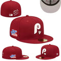 Philadelphia Phillies Love & Hustle 1980 World Series 59FIFTY Fitted Hat ¨C Burgundy with Heart Embroidery