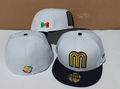 Mexico World Baseball Classic 59FIFTY Fitted Hat ¨C White and Black with Gold ¡°M¡± Logo