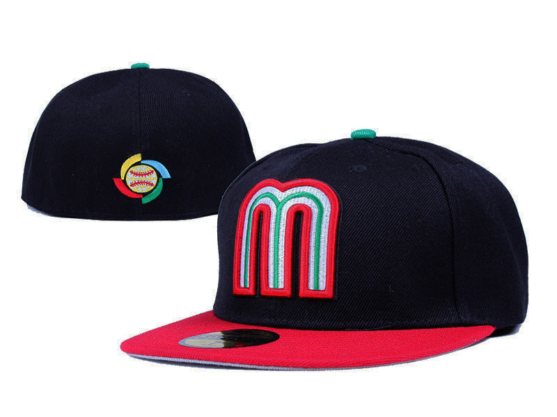 Mexico World Baseball Classic 59FIFTY Fitted Hat ¨C Black and Red with WBC Logo