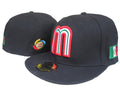 Mexico Logo Flat Brim Cap with Side Flags and Embroidered Details ¨C Black