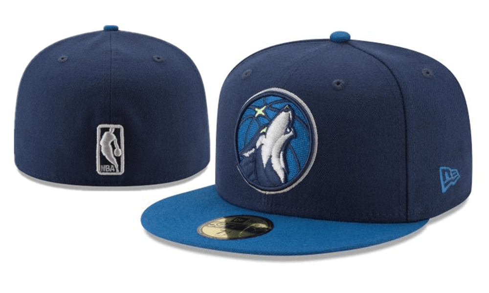 Minnesota Timberwolves NBA Snapback Cap with Embroidered Wolf Logo and Blue Brim ¨C Navy