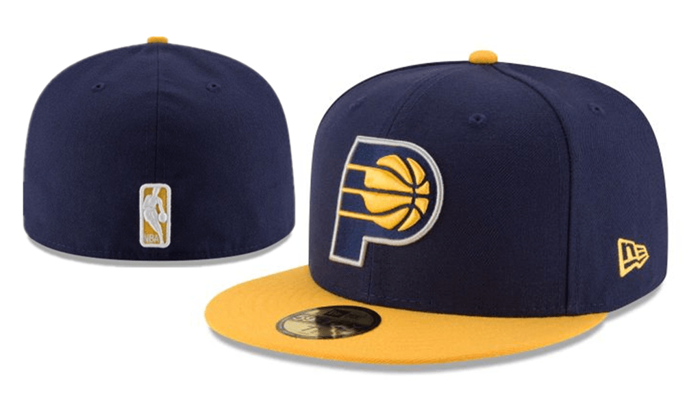 Indiana Pacers NBA Snapback Cap with Embroidered Logo and Yellow Brim ¨C Navy