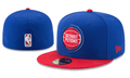 Detroit Pistons NBA Snapback Cap with Embroidered Logo and Red Brim ¨C Blue