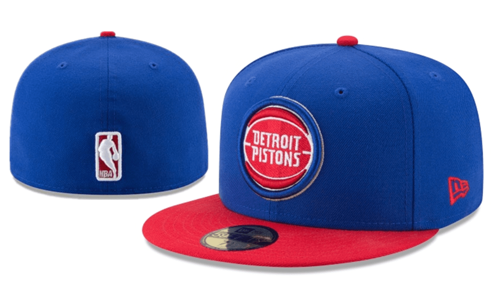 Detroit Pistons NBA Snapback Cap with Embroidered Logo and Red Brim ¨C Blue