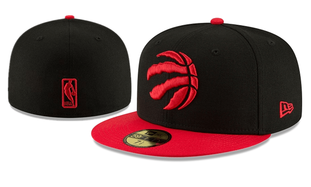 Toronto Raptors NBA Snapback Cap with Embroidered Claw Logo and Red Brim ¨C Black