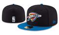 Oklahoma City Thunder NBA Snapback Cap with Embroidered Logo and Blue Brim ¨C Black