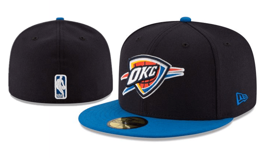 Oklahoma City Thunder NBA Snapback Cap with Embroidered Logo and Blue Brim ¨C Black