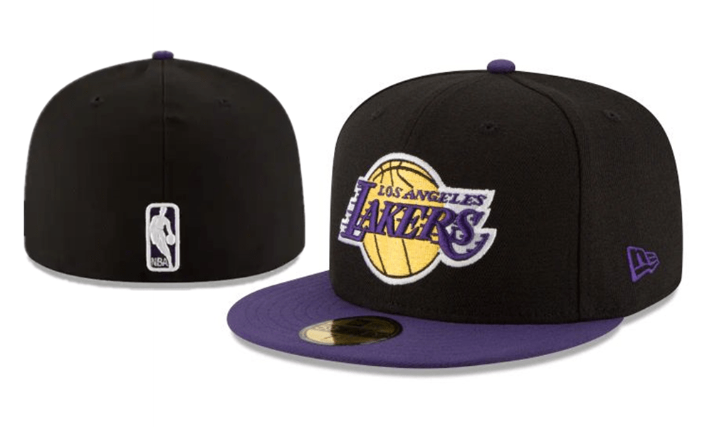 Los Angeles Lakers NBA Snapback Cap with Embroidered Logo and Purple Brim ¨C Black
