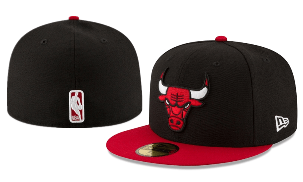Chicago Bulls NBA Snapback Cap with Embroidered Logo and Red Brim ¨C Black