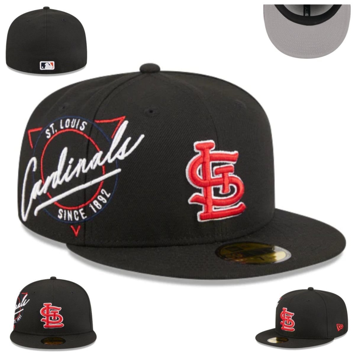 St. Louis Cardinals Since 1892 Snapback Cap with Embroidered Details ¨C Black