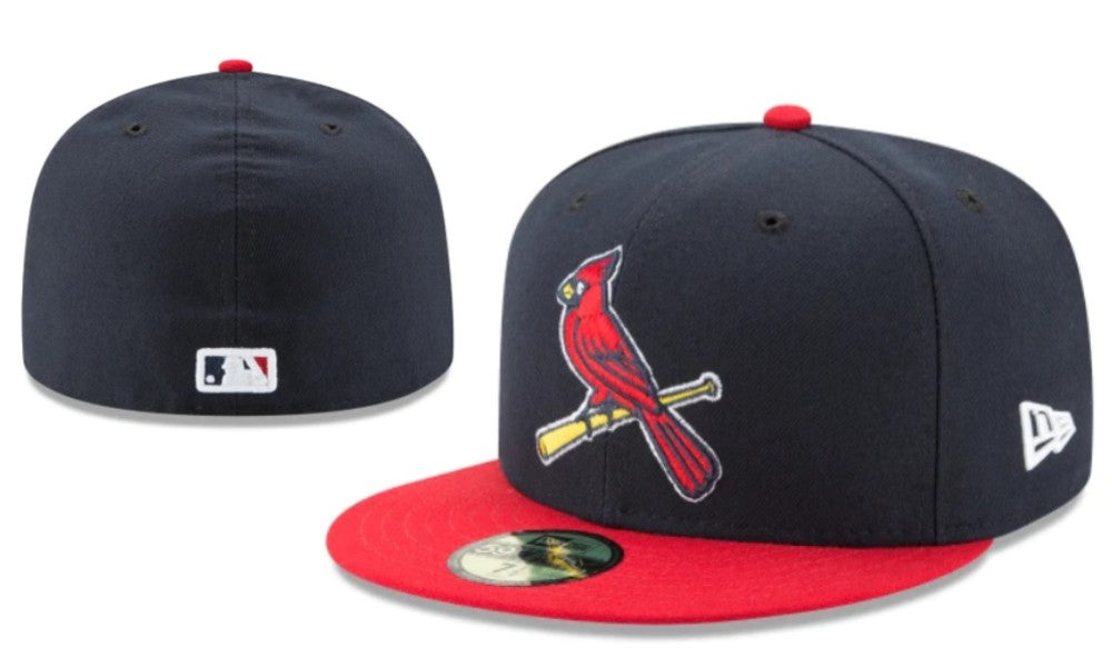 St. Louis Cardinals Authentic On-Field Fitted Cap ¨C Navy with Red Brim