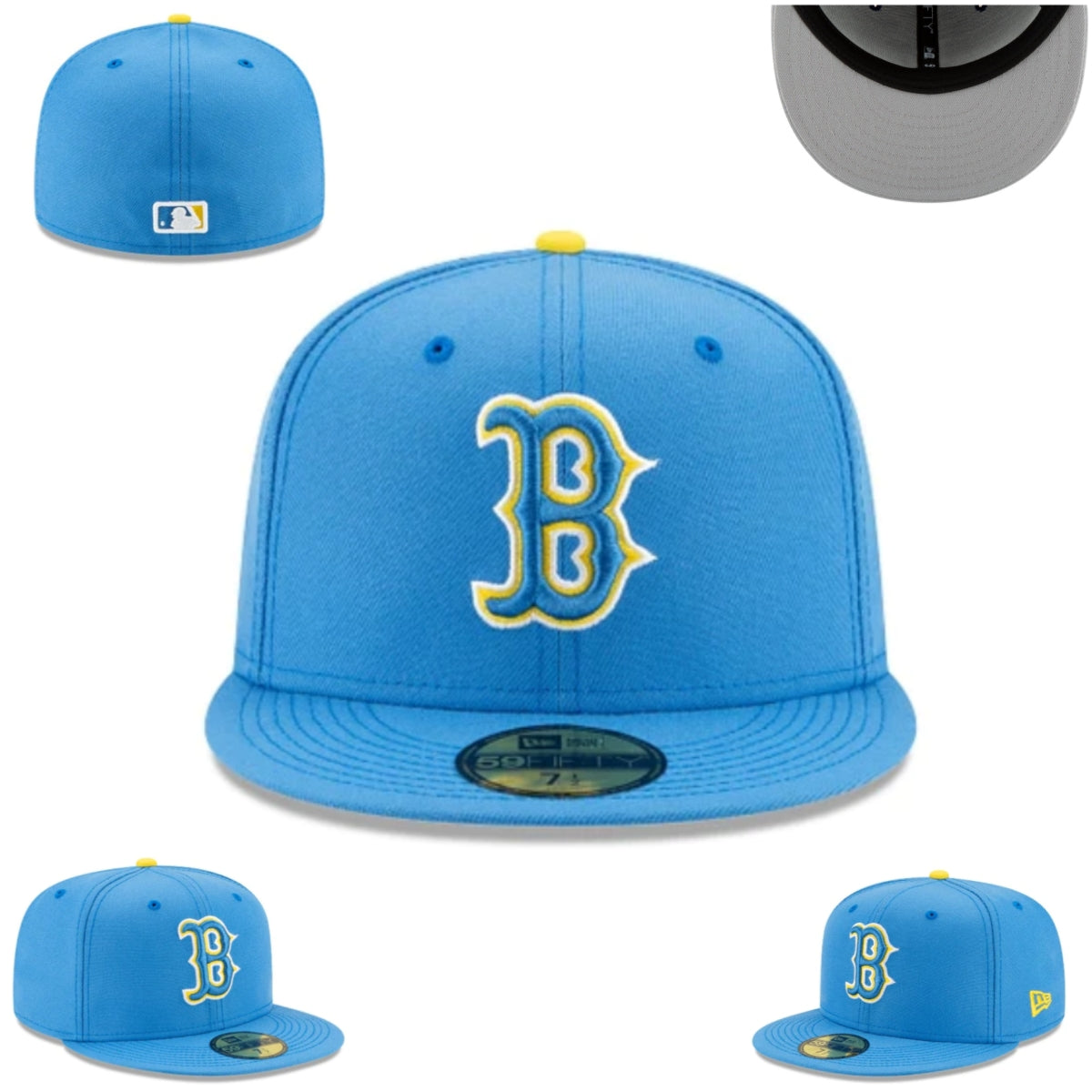Boston Red Sox Sky Blue Fitted Cap with Yellow Accents ¨C Bold Team Spirit