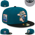 Chicago White Sox 59Fifty Fitted Hat ¨C Teal with Anniversary Patch and Black Visor