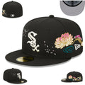 Chicago White Sox 59Fifty Fitted Hat ¨C Black with Floral Embroidery and White Logo