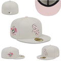 Chicago White Sox 59Fifty Pink Floral Embroidered Fitted Hat ¨C Light Gray and Pink