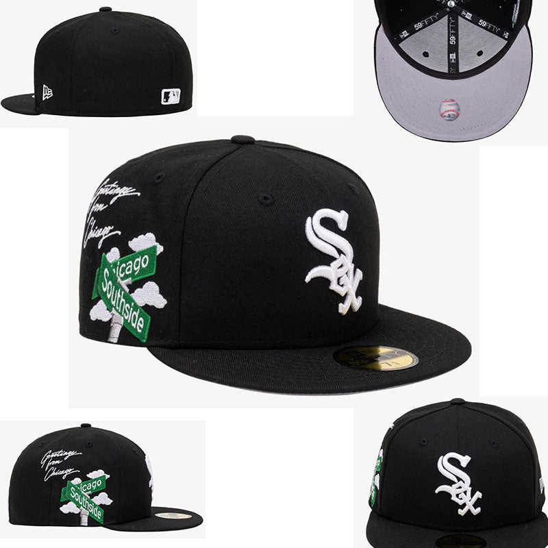 Chicago White Sox ¡°Greetings from Chicago Southside¡± Black Fitted Hat with Embroidered Side Patch