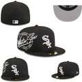 Chicago White Sox Fitted MLB Hat with Embroidered Logo and Script Design ¨C Black