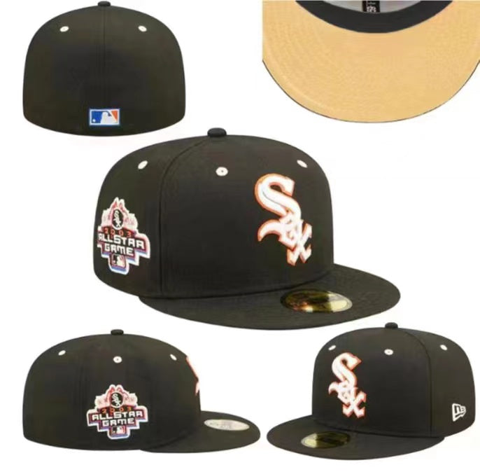 Chicago White Sox Fitted MLB Hat with 2003 All-Star Game Patch and Orange Accents ¨C Black
