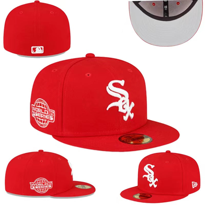 Chicago White Sox Fitted MLB Hat with 2005 World Series Patch ¨C Red