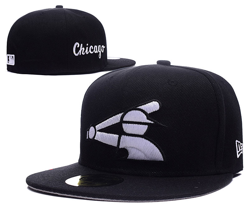 Chicago White Sox Fitted MLB Hat with Retro Batter Logo ¨C Black