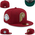 Philadelphia Phillies Fitted MLB Hat with 100-Year Anniversary Patch ¨C Maroon and Gold