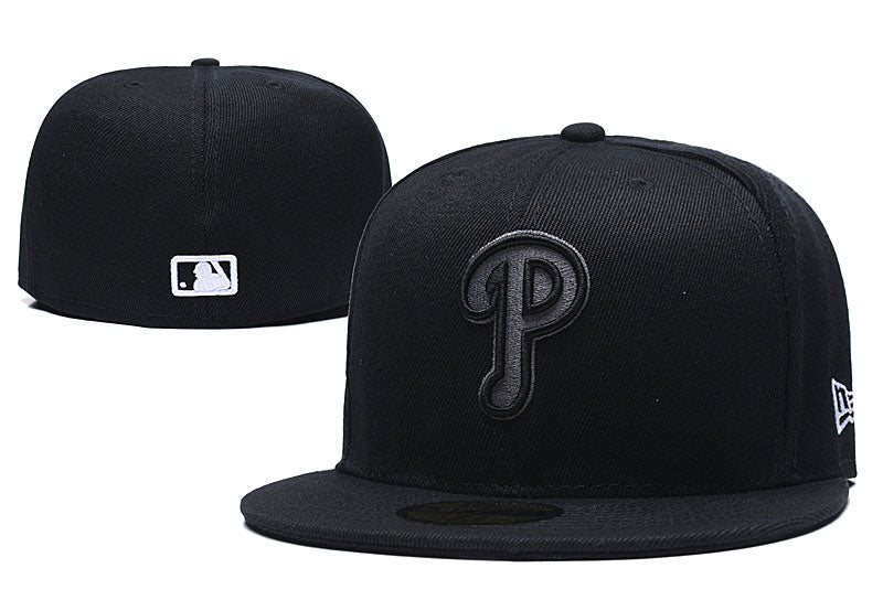 Philadelphia Phillies All-Black Fitted Hat ¨C Minimalist Design